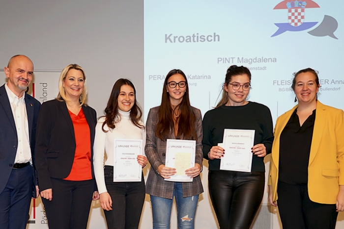 Strahlende Gewinnerinnen bei der Sprachen Trophy im Burgenland. Foto: PH Burgenland