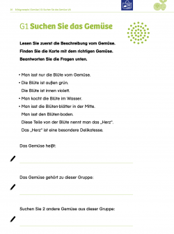 Unterrichtsmaterial GastroINKLUSIV Gemuese - Textkarte Einfach