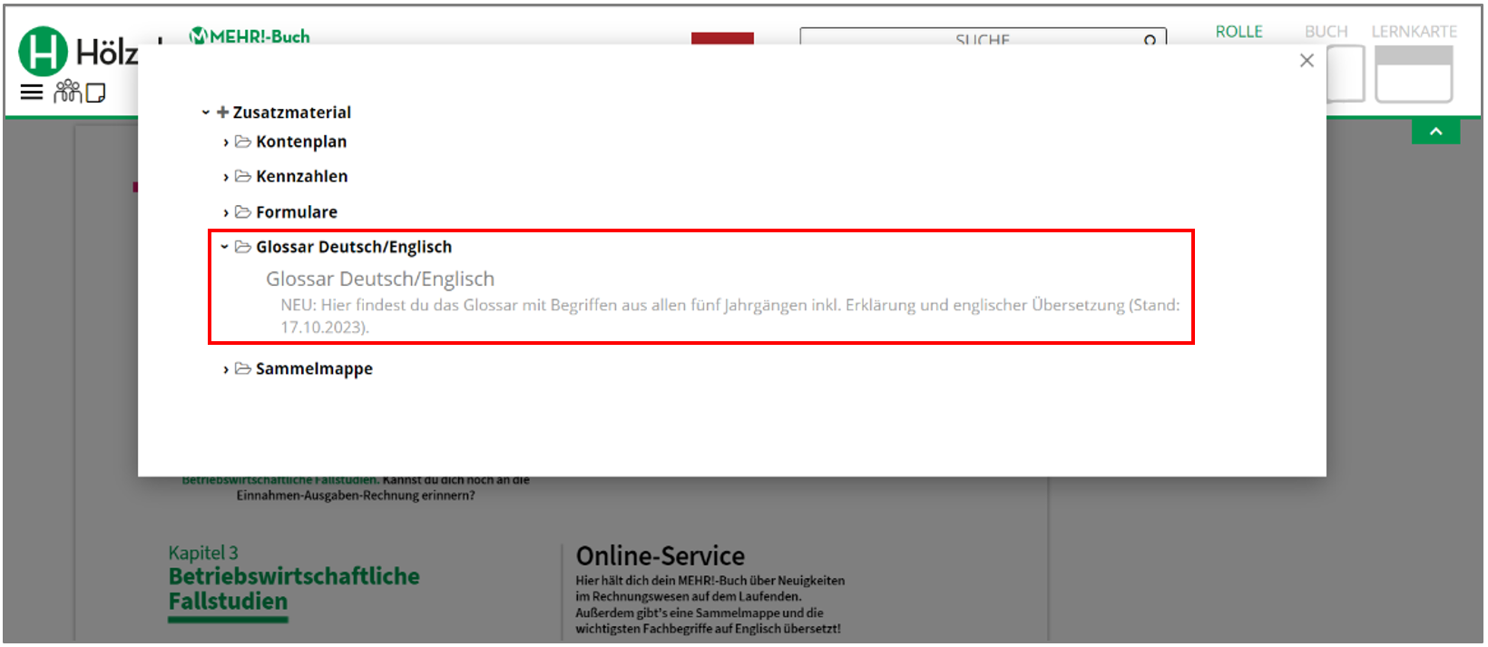 Screenshot: Erklärvideo mit eingeblendeten Untertiteln Download des Glossars im Zusatzmaterial